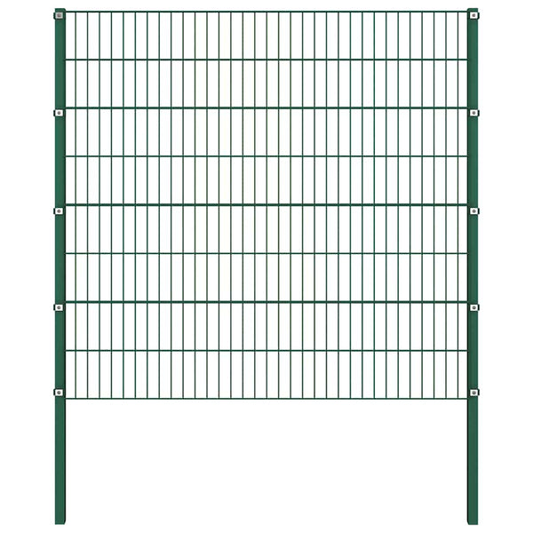 Zaunelement mit Pfosten Eisen 349 x 160 cm Grün
