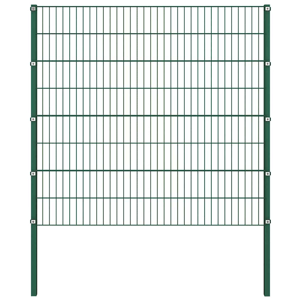 Zaunelement mit Pfosten Eisen 349 x 160 cm Grün