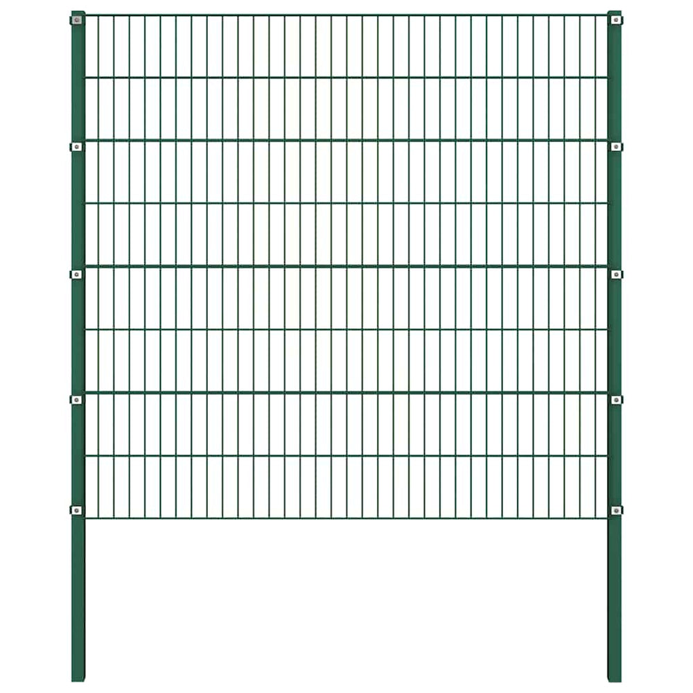 Zaunelement mit Pfosten Eisen 867 x 160 cm Grün