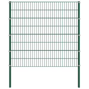 Zaunelement mit Pfosten Eisen 1040 x 160 cm Grün