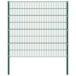 Zaunelement mit Pfosten Eisen 1385 x 160 cm Grün