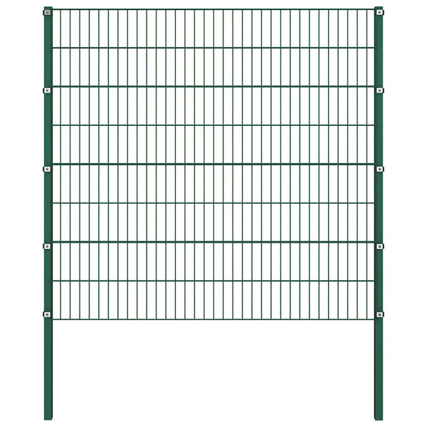 Zaunelement mit Pfosten Eisen 1385 x 160 cm Grün