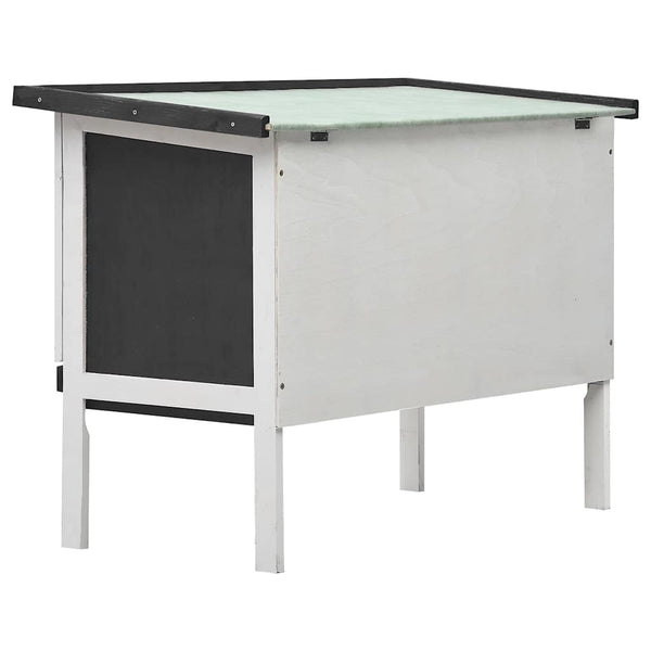 Kaninchenstall 1 Ebene Grau Holz