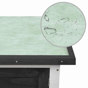 Kaninchenstall 1 Ebene Grau Holz