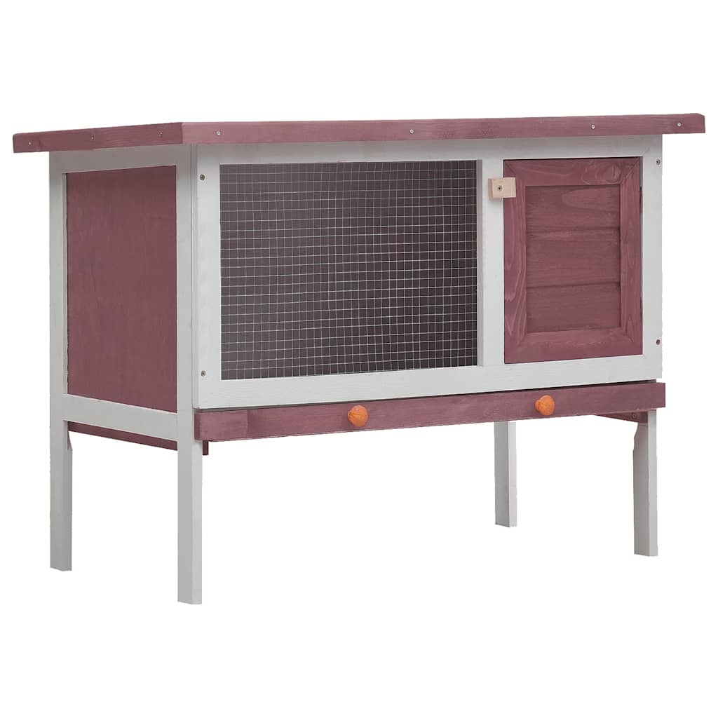 Kaninchenstall 1 Ebene Braun Holz