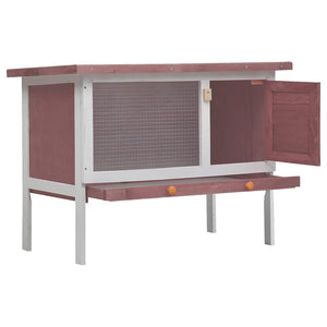 Kaninchenstall 1 Ebene Braun Holz