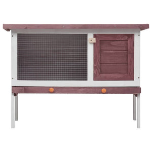 Kaninchenstall 1 Ebene Braun Holz