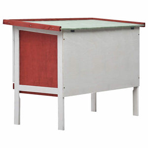 Kaninchenstall 1 Ebene Rot Holz