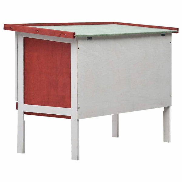 Kaninchenstall 1 Ebene Rot Holz