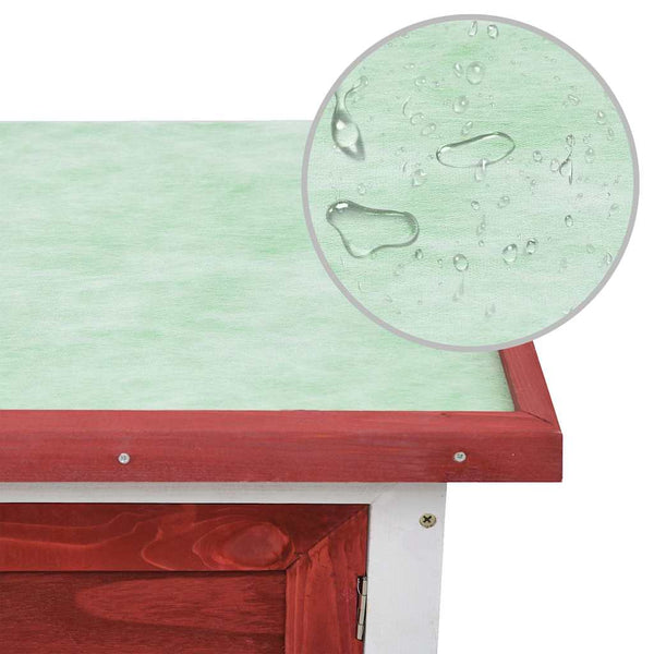 Kaninchenstall 1 Ebene Rot Holz