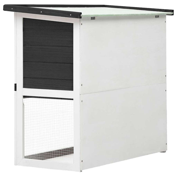 Kaninchenstall 1 Tür Grau Holz