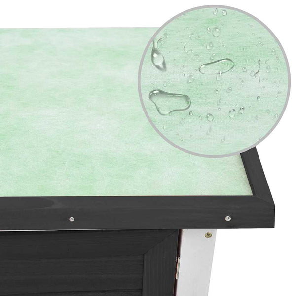 Kaninchenstall 1 Tür Grau Holz