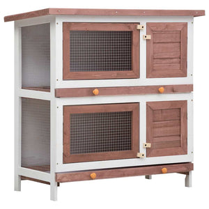 Kaninchenstall 4 Türen Braun Holz