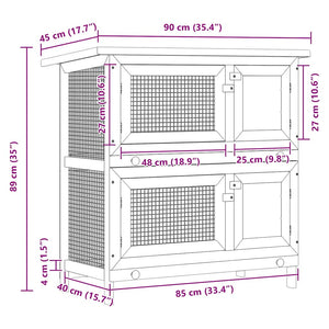 Kaninchenstall 4 Türen Braun Holz
