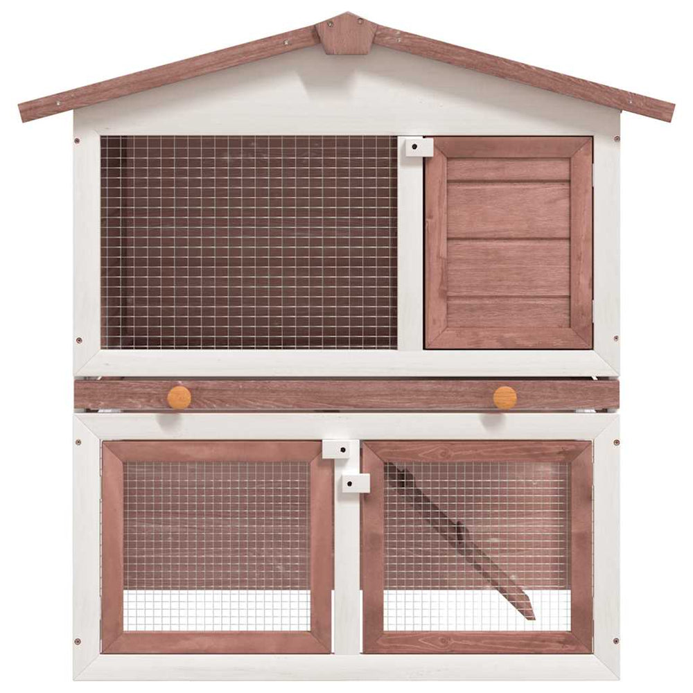 Kaninchenstall 3 Türen Braun Holz