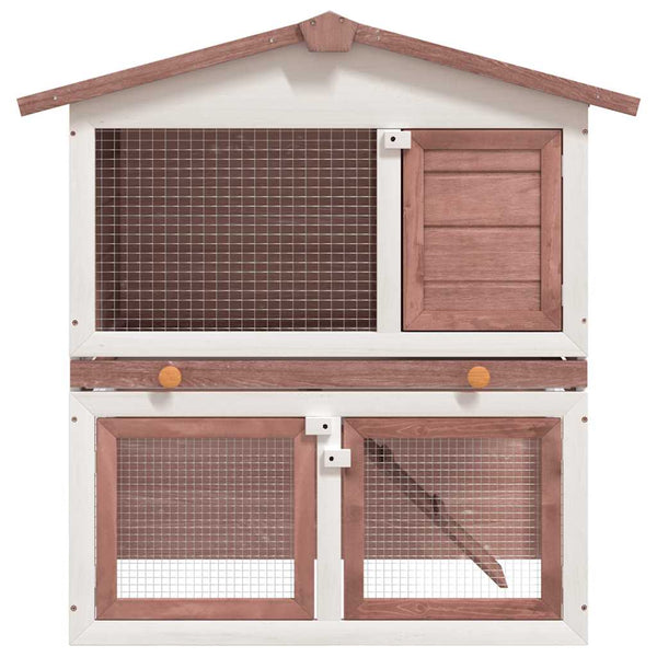 Kaninchenstall 3 Türen Braun Holz