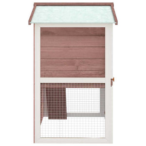 Kaninchenstall 3 Türen Braun Holz