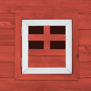 Garten-Hühnerstall mit 1 Legenest Rot Holz