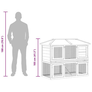 Kleintier-/Kaninchenstall 2 Etagen Braun Holz