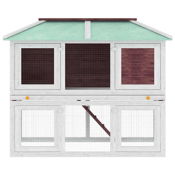 Kleintier-/Kaninchenstall 2 Etagen Braun Holz