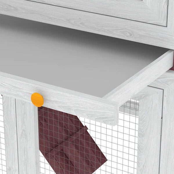 Kleintier-/Kaninchenstall 2 Etagen Braun Holz