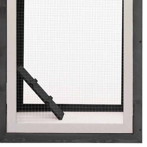 Hühnerkäfig Grau 170x81x110 cm Massivholz Kiefer & Tanne