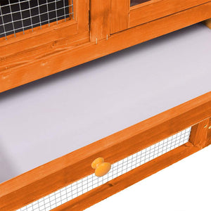 Kaninchenstall 140x63x120 cm Tanne Massivholz