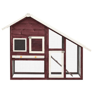 vidaXL Clapier Moka et Blanc 140x63x120 cm Bois de sapin massif