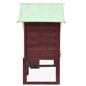 vidaXL Clapier Moka et Blanc 140x63x120 cm Bois de sapin massif