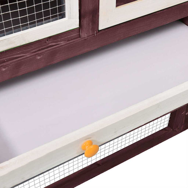vidaXL Clapier Moka et Blanc 140x63x120 cm Bois de sapin massif