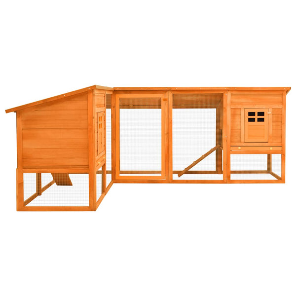 Kaninchenstall mit Freilauf Braun Tanne Massivholz
