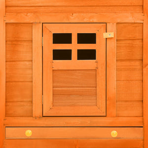 Kaninchenstall mit Freilauf Braun Tanne Massivholz