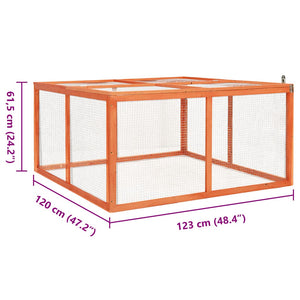 vidaXL Clapier 124x120x60 cm en bois de sapin massif