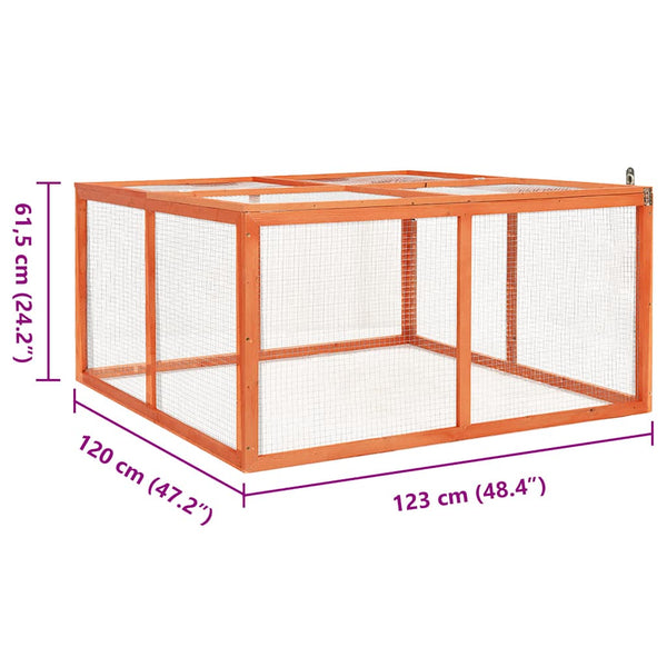 vidaXL Clapier 124x120x60 cm en bois de sapin massif