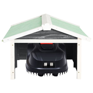 Roboter-Rasenmäher Garage 72x87x50 cm Grau Weiß Tannenholz