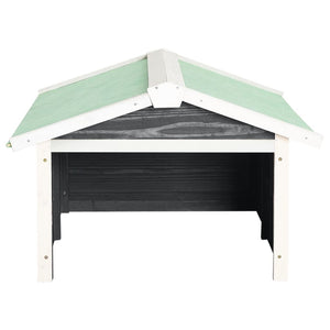 Roboter-Rasenmäher Garage 72x87x50 cm Grau Weiß Tannenholz