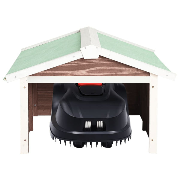 Roboter-Rasenmäher Garage 72x87x50 cm Mocca Weiß Tannenholz
