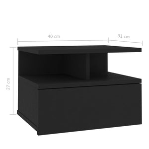 Hängende Nachttische Schwarz, 2er-Set