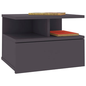 vidaXL Tables de chevet murales 2 pcs Gris 40x31x27 cm Bois d'ingénierie