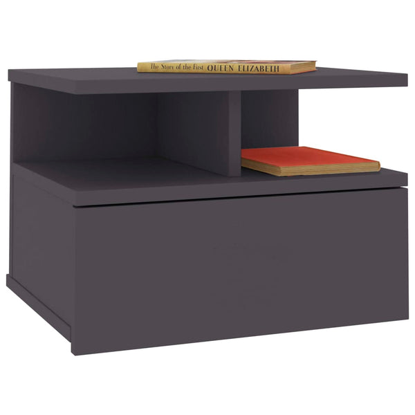 vidaXL Tables de chevet murales 2 pcs Gris 40x31x27 cm Bois d'ingénierie