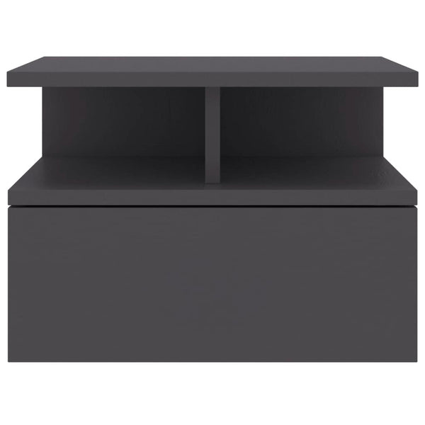 vidaXL Tables de chevet murales 2 pcs Gris 40x31x27 cm Bois d'ingénierie