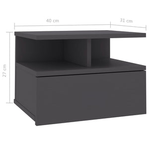 vidaXL Tables de chevet murales 2 pcs Gris 40x31x27 cm Bois d'ingénierie