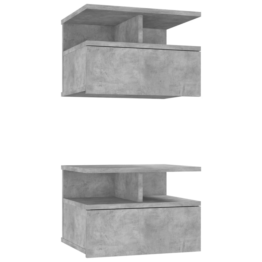 Hängende Nachttische 2er Set Betongrau