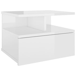 Hängender Nachttisch Weiß Hochglanz 40 cm
