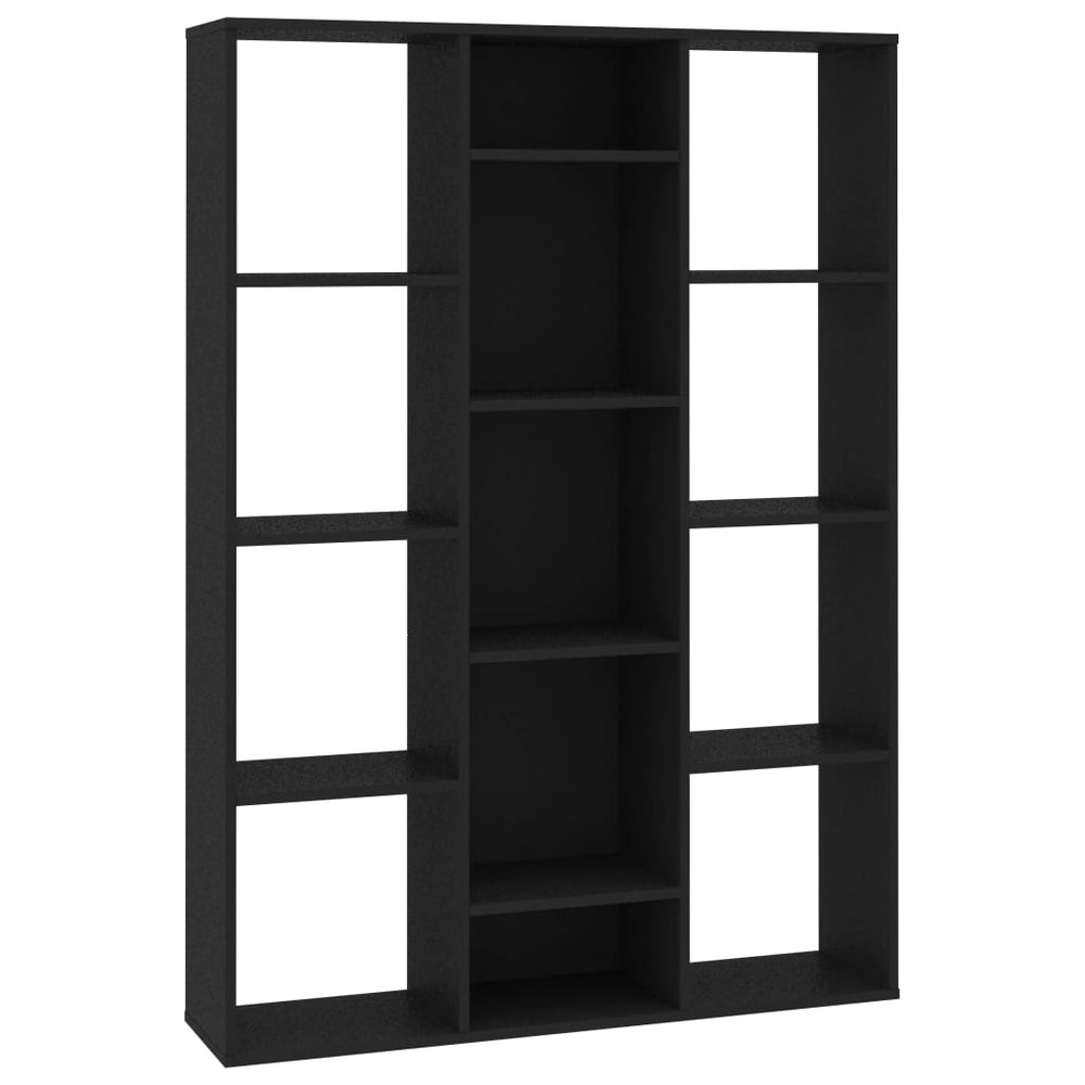 Schwarzes Raumteiler-Bücherregal 100x24x140 cm