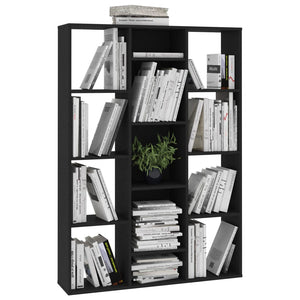 Schwarzes Raumteiler-Bücherregal 100x24x140 cm
