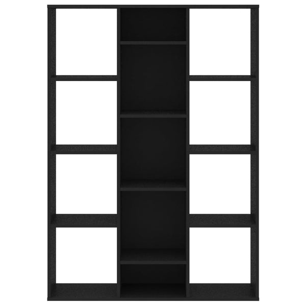 Schwarzes Raumteiler-Bücherregal 100x24x140 cm