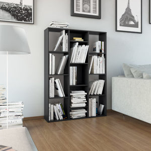 Schwarzes Raumteiler-Bücherregal 100x24x140 cm