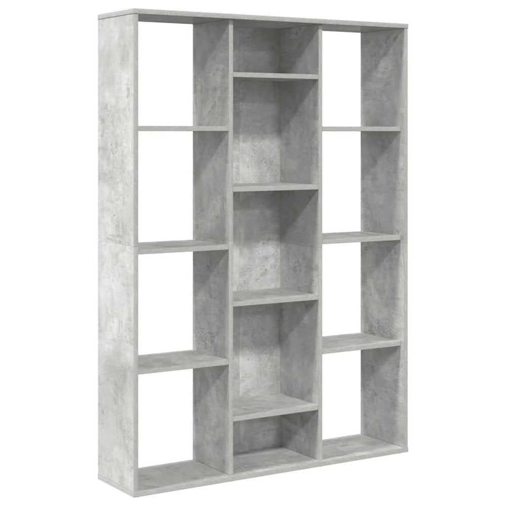 Betongraues Raumteiler-Bücherregal 100x140 cm