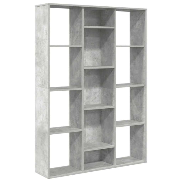 Betongraues Raumteiler-Bücherregal 100x140 cm